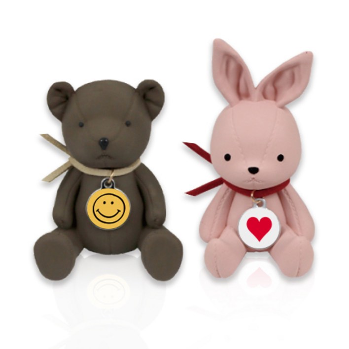 가죽곰 가죽토끼 차량용 석고방향제 11, 디퓨저 2개, 1세트, 방향제