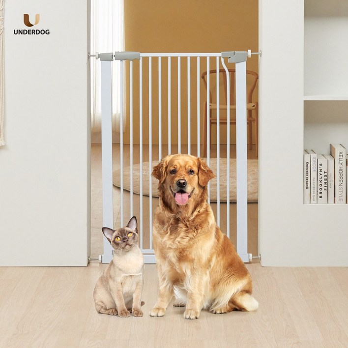 언더독 103 프리미엄 강아지 고양이 반자동 안전문 화이트