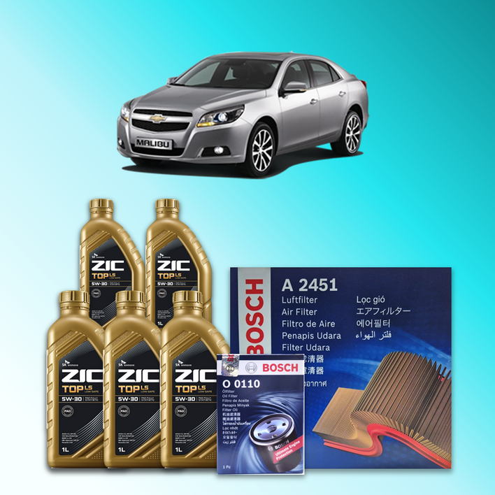 말리부 (V300) 2.4 가솔린 엔진오일세트 SK 지크 탑 LS 5W30 (ZIC TOP LS)