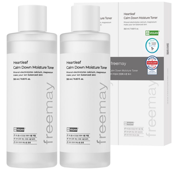 프리메이 비건 어성초 진정해 수분 여드름 토너, 350ml, 2개