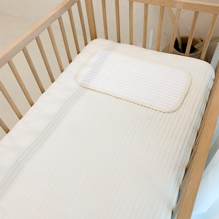 어텀31 모달 듀라론 아기 프리미엄 양면 침대패드  베개패드 세트, 1세트, 내츄럴 아이보리화이트