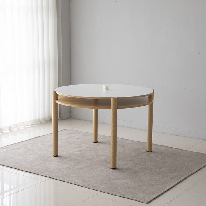 트리몬 어반오크 포세린 수납형 원형 세라믹 테이블 1100  카페용 . 업소용 . 가정용, 4인용, 오크