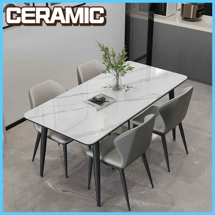 Vellaro 아일랜드 4인용 식탁 인테리어 세라믹 다이닝 4인 거실 라운드 프리미엄 주방, 미포함, 토스카나 그레이