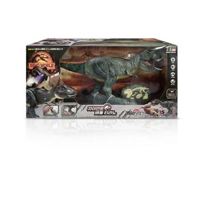 유원 자이언트 배틀 티라노 어린이RC공룡, 그린 색상, 10개