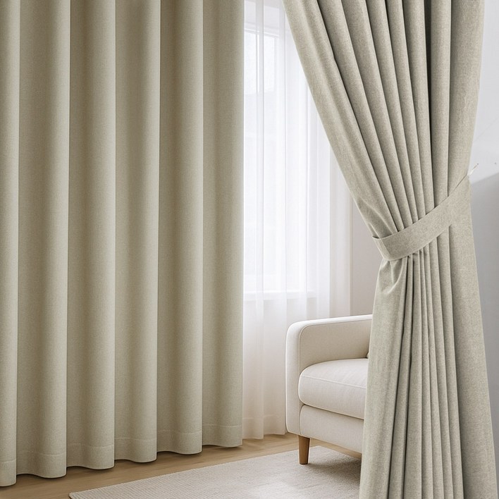 루비코코 가벼운 거실 커텐 아일렛형 안방 100 암막 커튼 2장