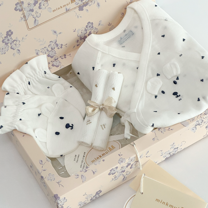 밍크뮤 신생아 배냇저고리 손싸개 출산선물세트