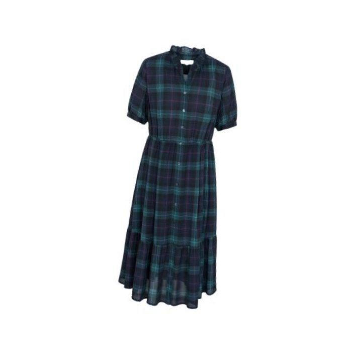 매장정품 빈폴 레이디스 타탄체크 폴리 쉬폰 원피스  네이비 BF5771C03R 249466