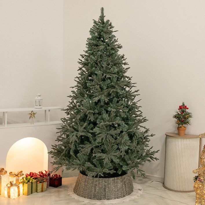 크리스마스 트리 나무 무장식 대형 고급 그레이 240cm 우산식 전나무 PE PVC 매장 소품 데코 용품 꾸미기