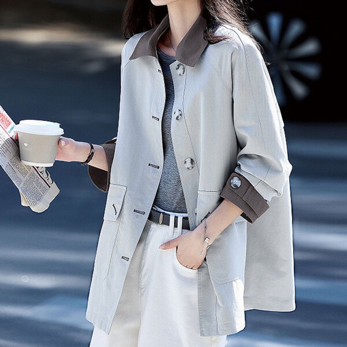 몽벨리즈 썸제이배색트렌치코트 mde2302737