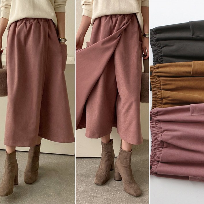 국산,국내배송 트임 밴딩 랩 치마바지 가을겨울 PP