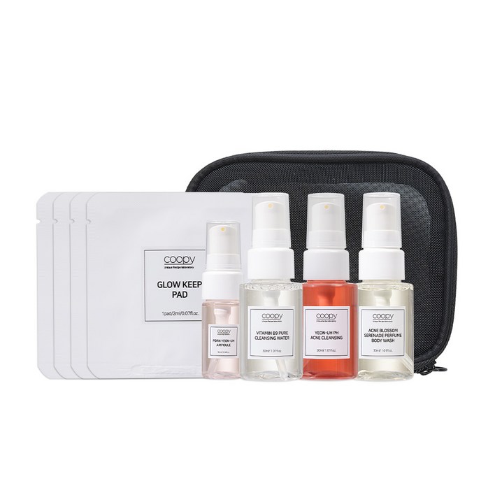 쿠피 5종 여행 트래블 키트 세트  메쉬 파우치, 1세트