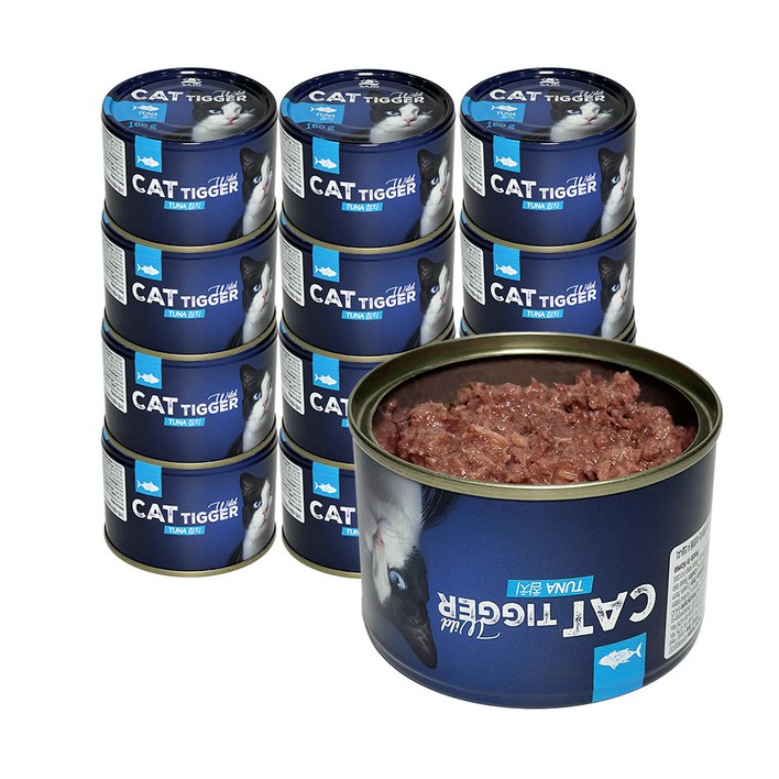 사조 캣티거 와일드 고양이 간식 습식캔, 160g, 12개, 참치