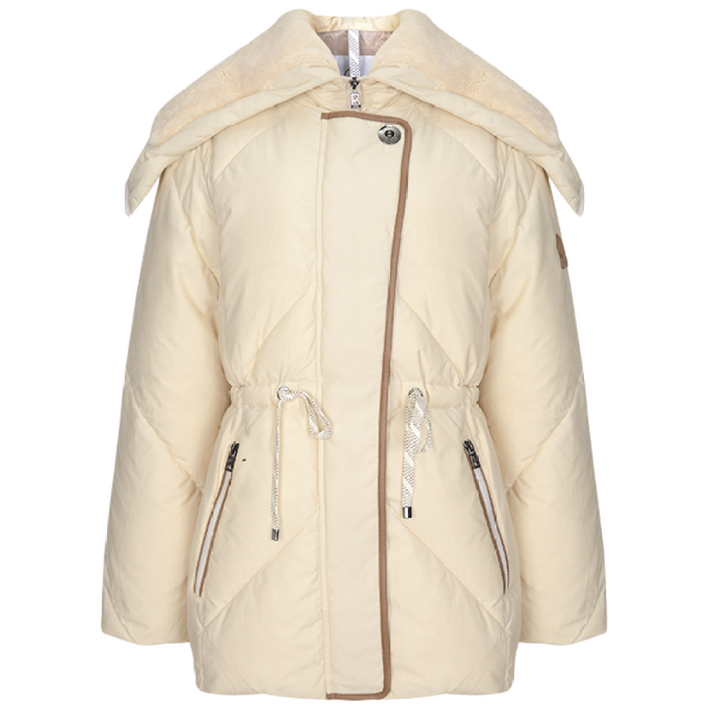 [보그너] 여성 양가죽 이너후드 덕다운 점퍼 O_WHITE