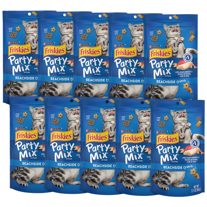 퓨리나 프리스키 파티믹스 고양이 간식 바삭바삭 과자 비스킷, 60g, 10개, 비치사이드