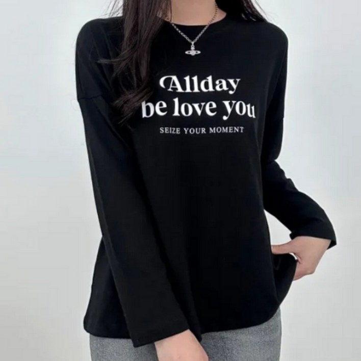 라라로엔픽 비러브 루즈핏 순면 100% 긴팔티 국내 제작 봄 가을