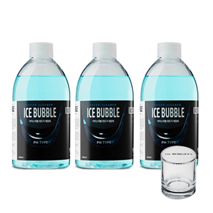 아이스버블 필립스 호환 PH타입 면도기세정액 500ml x 3p 세척용 유리컵, 단일상품, 단일색상