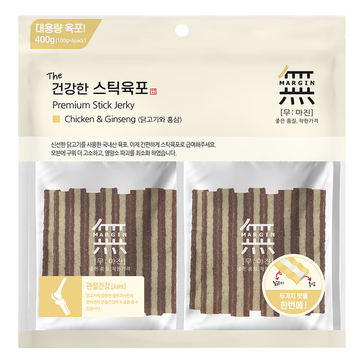무마진 강아지 더 건강한 스틱육포, 400g, 1개, 혼합맛닭고기홍삼