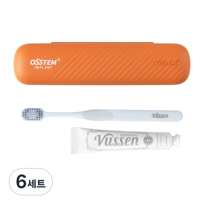오스템파마 휴대용 뷰센 H 브라이트닝 치약 40g 칫솔 세트, 6세트