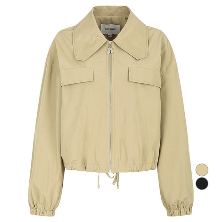 나이스클랍 여성용 드로우스트링 크롭 점퍼 N242MWU307