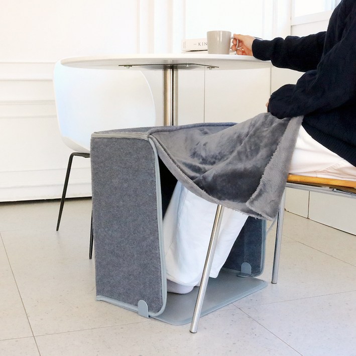 인더스 4면 난방 파티션 전기 히터 워머 발난로 담요 탈부착형, 그레이, INODH245