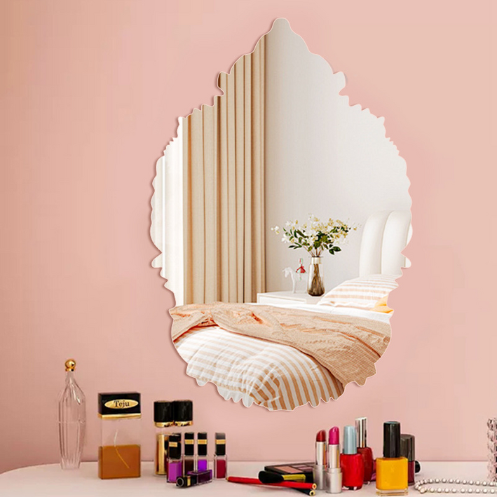 라보비아 감성 물결형 욕실 세면 인테리어 아크릴 벽거울 크라운 20 x 30 cm