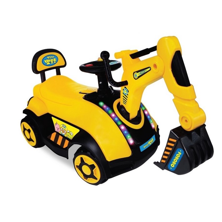 뽀로로 멜로디 포크레인 저소음 붕붕카, 1개, 멀티컬러