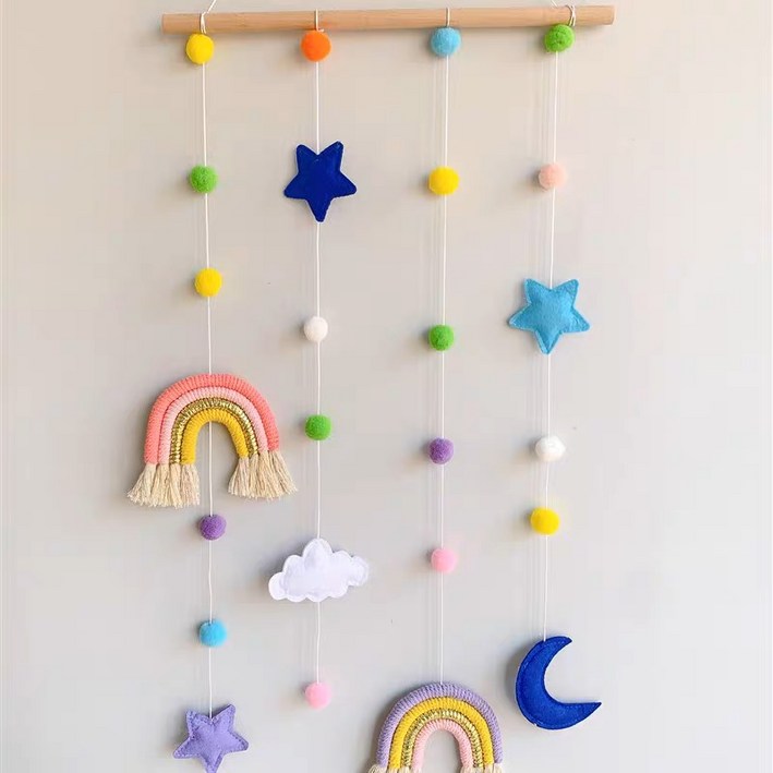 무지개별 마크라메 월행잉: 아이방을 위한 감성 인테리어