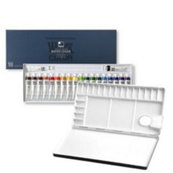 신한 수채화 물감 12ml 20색  알루미늄 20칸 팔레트