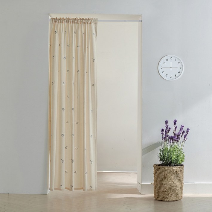 네츄럴 워싱 광목 자수 다용도 봉집 커튼 창문형 거실형