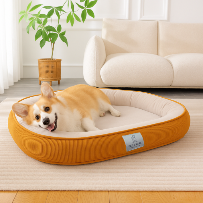 런레이더 미끄러움방지 반려동물 꿀잠 방석, 1개, 오렌지