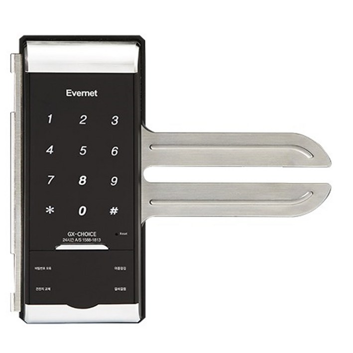 에버넷 번호전용 초이스글라스 단문 GX-CHOICE-N 강화유리 유리문용 디지털도어락 빠른배송