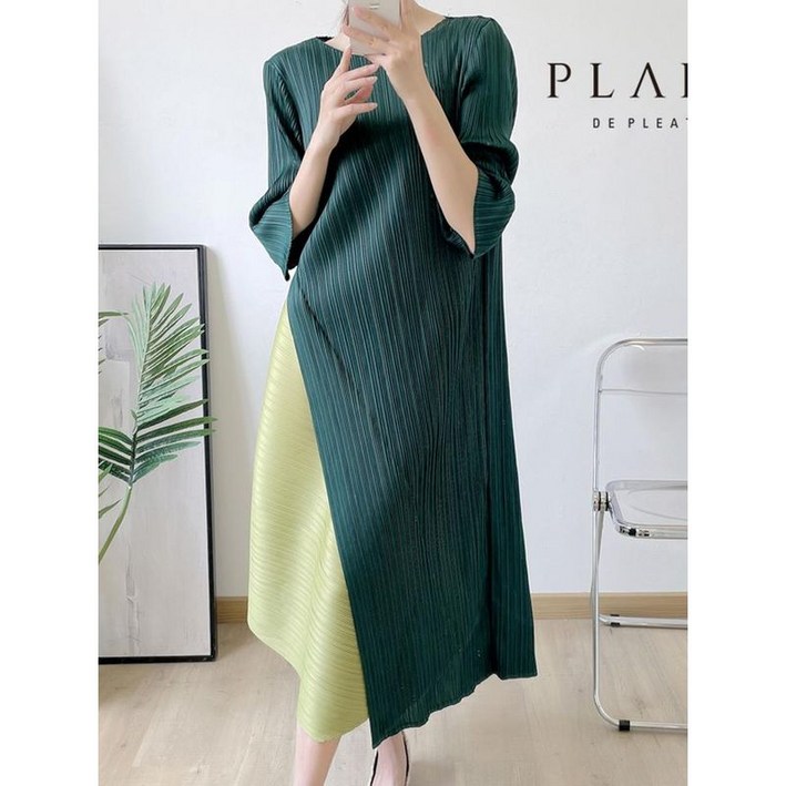 플라라 77까지 하이드배색플리츠원피스 PK2MOP030C