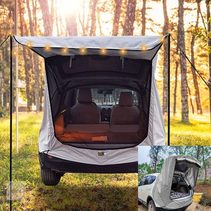 트렁크 텐트 차박 폴대형 그레이 자동차텐트