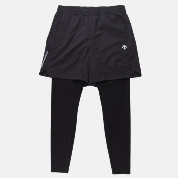 [데상트] 남성 2IN1 러닝 레깅스 일체형 반바지 차콜 SP321RKL71