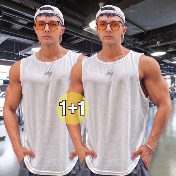 Zenaris 11 남성 머슬핏 메쉬 헬스 나시 스포츠 쿨링 민소매 운동복 나시티 2장