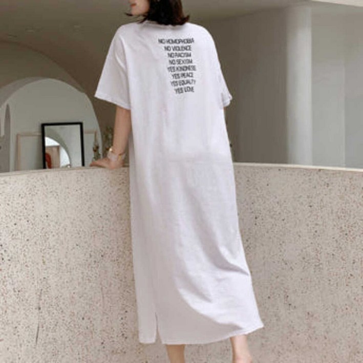 한그래 키작녀 원피스 하객룩 반팔 h라인 롱원피스 데일리룩