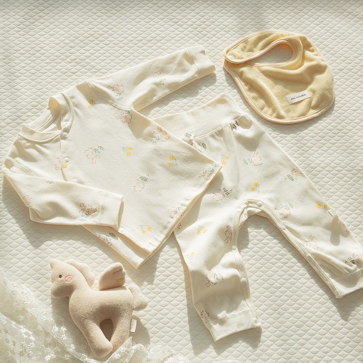 에뜨람 순면 아기 내복 상하세트 배앓이방지 신생아 실내복 잠옷 출산 선물 준비물 백일 봄여름가을겨울 사계절 KC인증상품