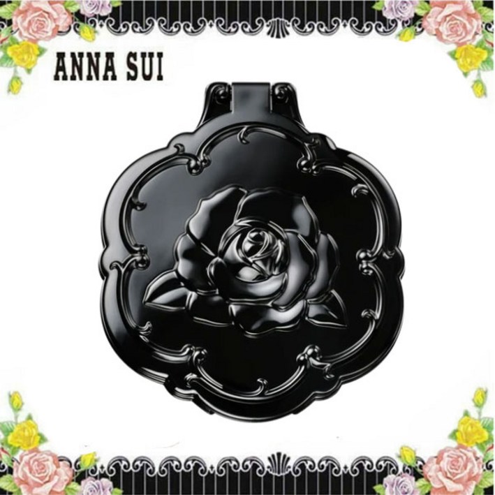 ANNA SUI 안나 수이 수이 블랙 컴팩트 미러 거울 컴팩트 뷰티 미러 로즈 미러