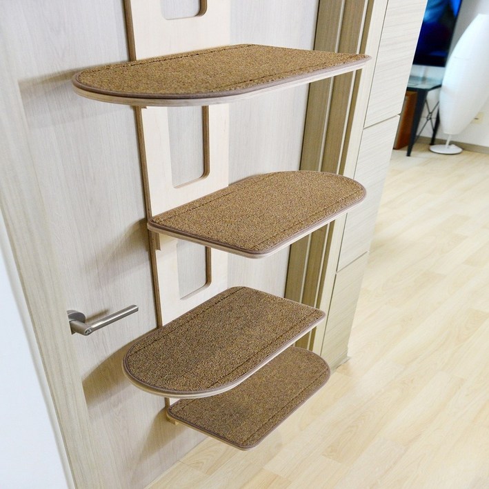 우드팟 고양이 프리미엄 문걸이 캣타워세트(브라운), 자작, 1개