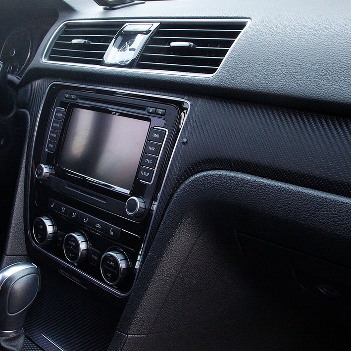 두두카 폭스바겐 악세사리 더 뉴 파사트 B7 센터페시아 대쉬보드 차량 카본 데칼 스티커 용품 호환, 1개