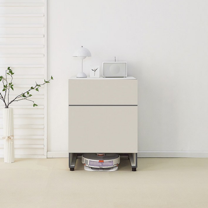 퍼스웰 로봇청소기 수납장 로보락 수납장.서랍형.일반(HA_109), 크림