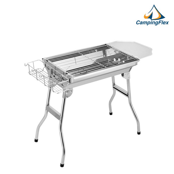 캠핑플렉스 플렉스 그릴 접이식 스테인레스 바베큐그릴 야외용 캠핑그릴 BBQ 용품 숯불그릴 대형그릴 그릴세트, 1개
