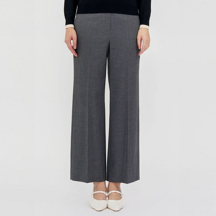 캐리스노트 슬림 와이드 팬츠 차콜 CN4SPT003CH