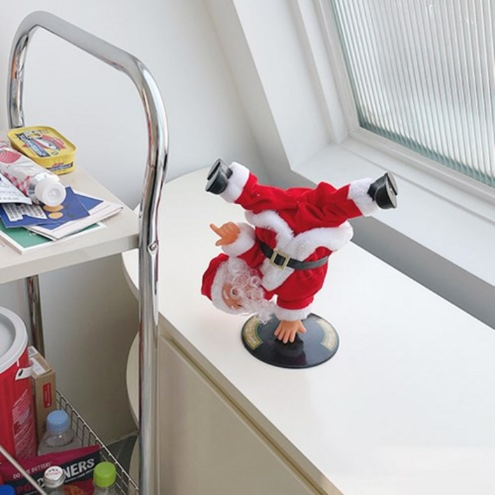 [브레이크 댄스 스핀 산타] 춤추는 인형 오르골 댄싱 머신 크리스마스 선물 성탄절 파티 장식 꾸미기