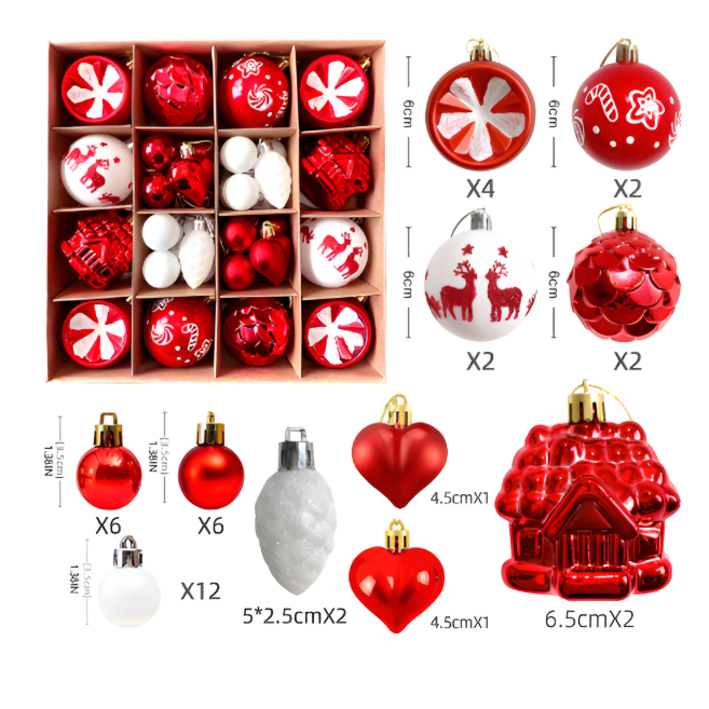 밸류플로우  크리스마스 오너먼트 장식볼  세트 트리 장식품