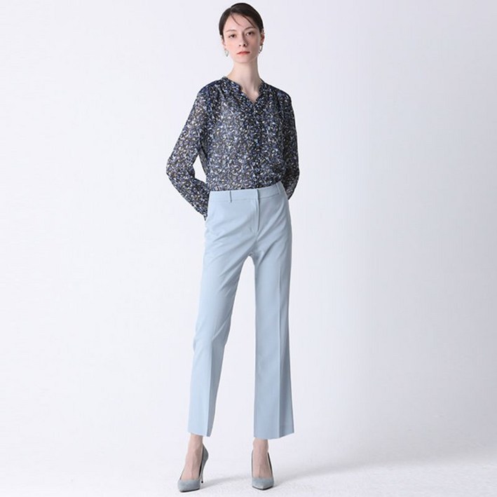 리스트 심플 솔리드 슬림 슬랙스