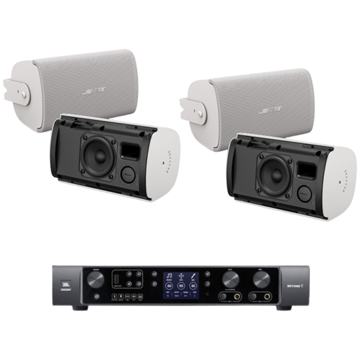 BOSE FS2SE 30평형 매장 스피커 인티앰프 세트 음향패키지, 화이트