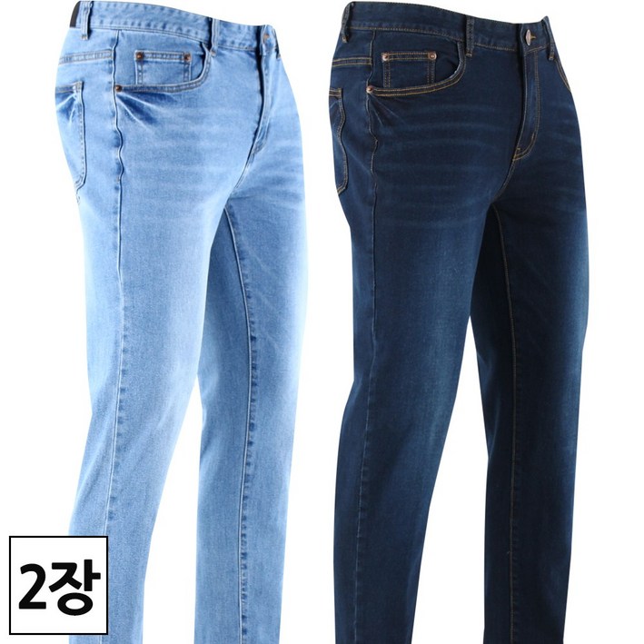 2장 [더맨월드] 남자 사계절용 SA슬림스판청바지 _ 슬림핏 데님 남성 연청 중청 진청 편하고 핏 좋은 워싱 진 M830
