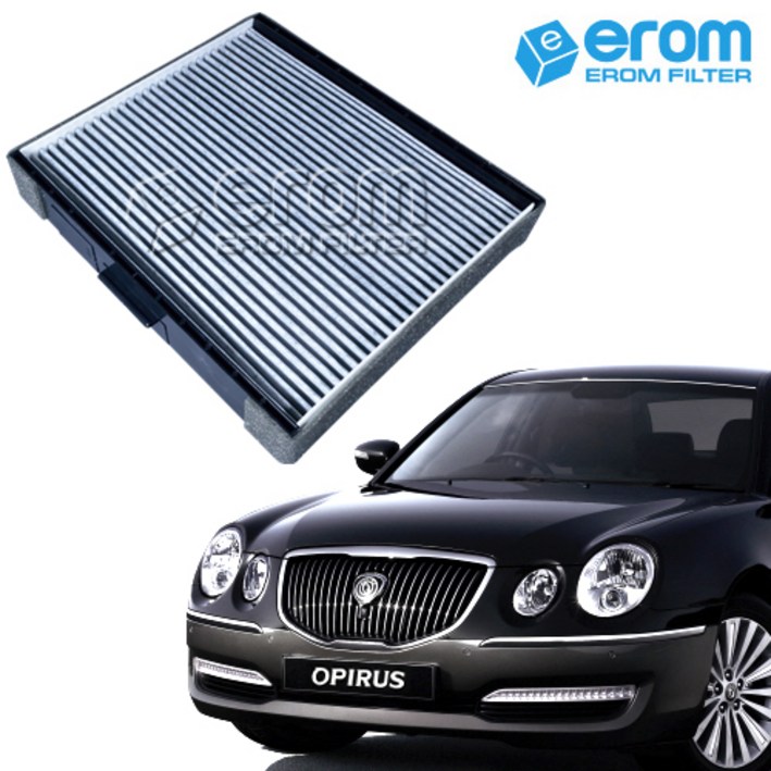 [이롬필터] 1+1 활성탄 자동차 에어컨필터 미세먼지,배기가스 차단 차량용 캐빈필터, 2개, 오피러스 프리미엄 (09~12년) 067C