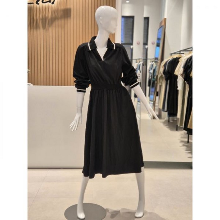 GCUT 지컷 니트 카라 롱 플레어 원피스 7224137001 371757